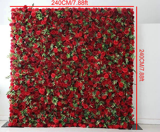 Custom Enthusiastic Red Flower Backdrop, Wedding Engagement Baby Shower Bridal Shower Backdrop Decoration