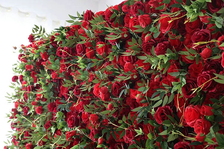 Custom Enthusiastic Red Flower Backdrop, Wedding Engagement Baby Shower Bridal Shower Backdrop Decoration