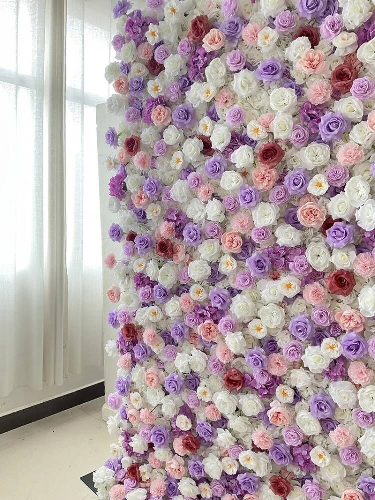Lavender, Baby Pink, Ivory Flower Backdrop, Wedding Stage Party Home Festival Indoor and Outdoor Decoration