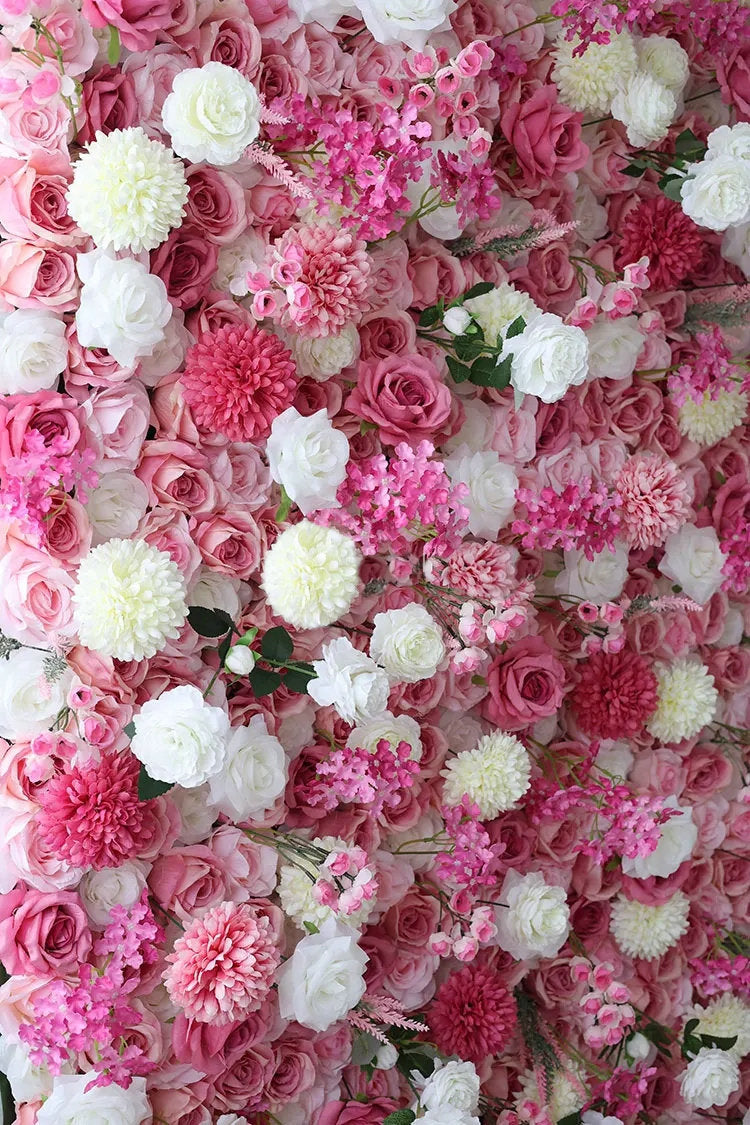 Custom Light Pink, White Flower Backdrop, Wedding Engagement Baby Shower Backdrop Decoration
