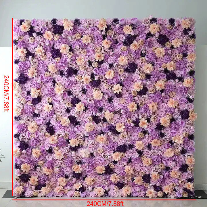 Violet, Indigo, Pale Pink Flower Wall, Wedding Engagement Baby Shower Bridal Shower Backdrop Decoration