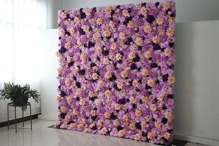 Violet, Indigo, Pale Pink Flower Wall, Wedding Engagement Baby Shower Bridal Shower Backdrop Decoration