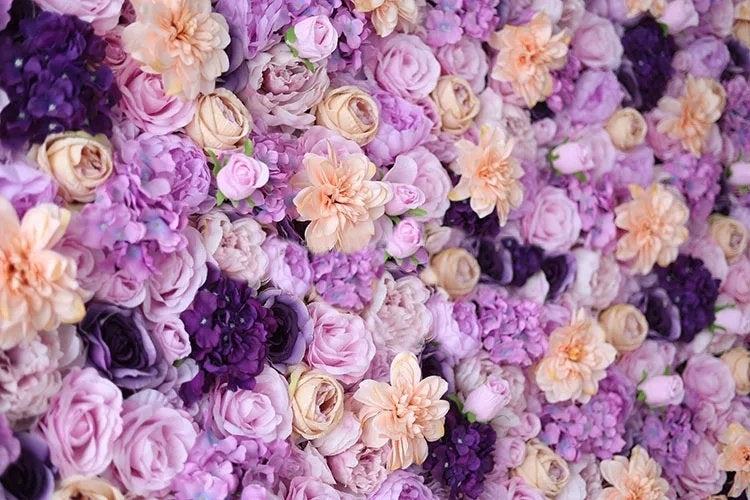 Violet, Indigo, Pale Pink Flower Wall, Wedding Engagement Baby Shower Bridal Shower Backdrop Decoration