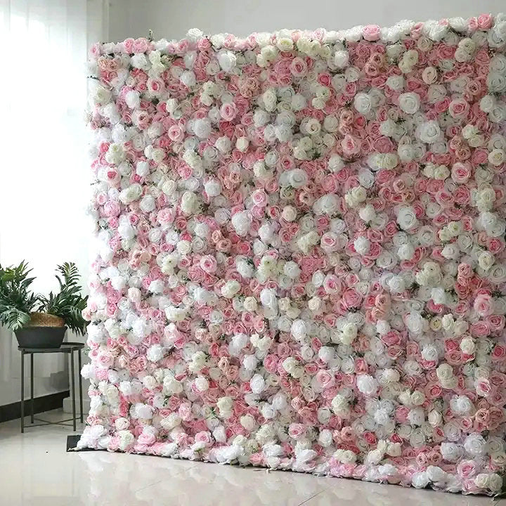 Light Pink, White Flower Wall, Wedding, Engagement, Baby Shower, Bridal Shower Backdrop Decoration