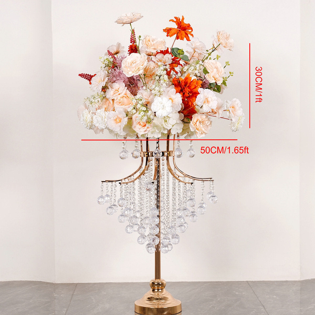 Peach, Burnt Orange Flower Garland, Centerpiece, Floor Flower, Wedding Engagement Bridal Shower Backdrop Decoration