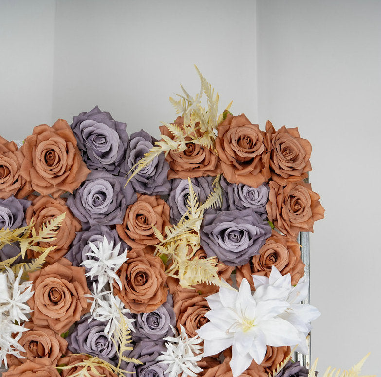 Sandybrown, Darkgray Flower Wall Background, Centerpiece, Wedding Birthday Party Floral Backdrop Decor