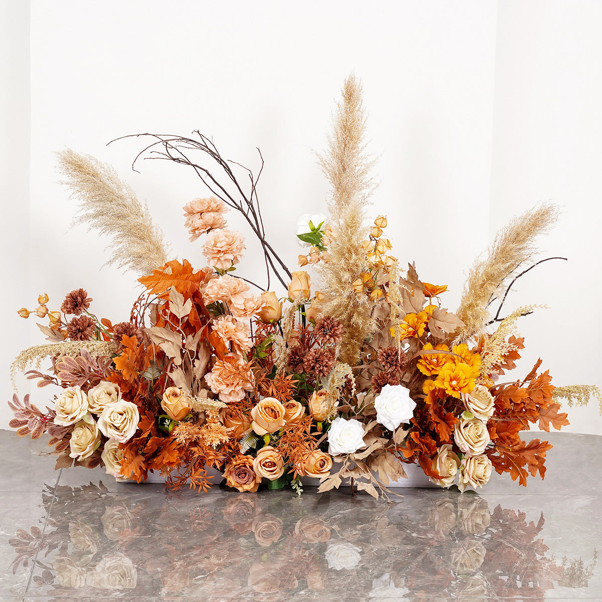 Terracotta, Burnt Orange, Brown Flower Garland, Centerpiece, Floor Flower, Wedding Engagement Baby Shower Backdrop Decoration