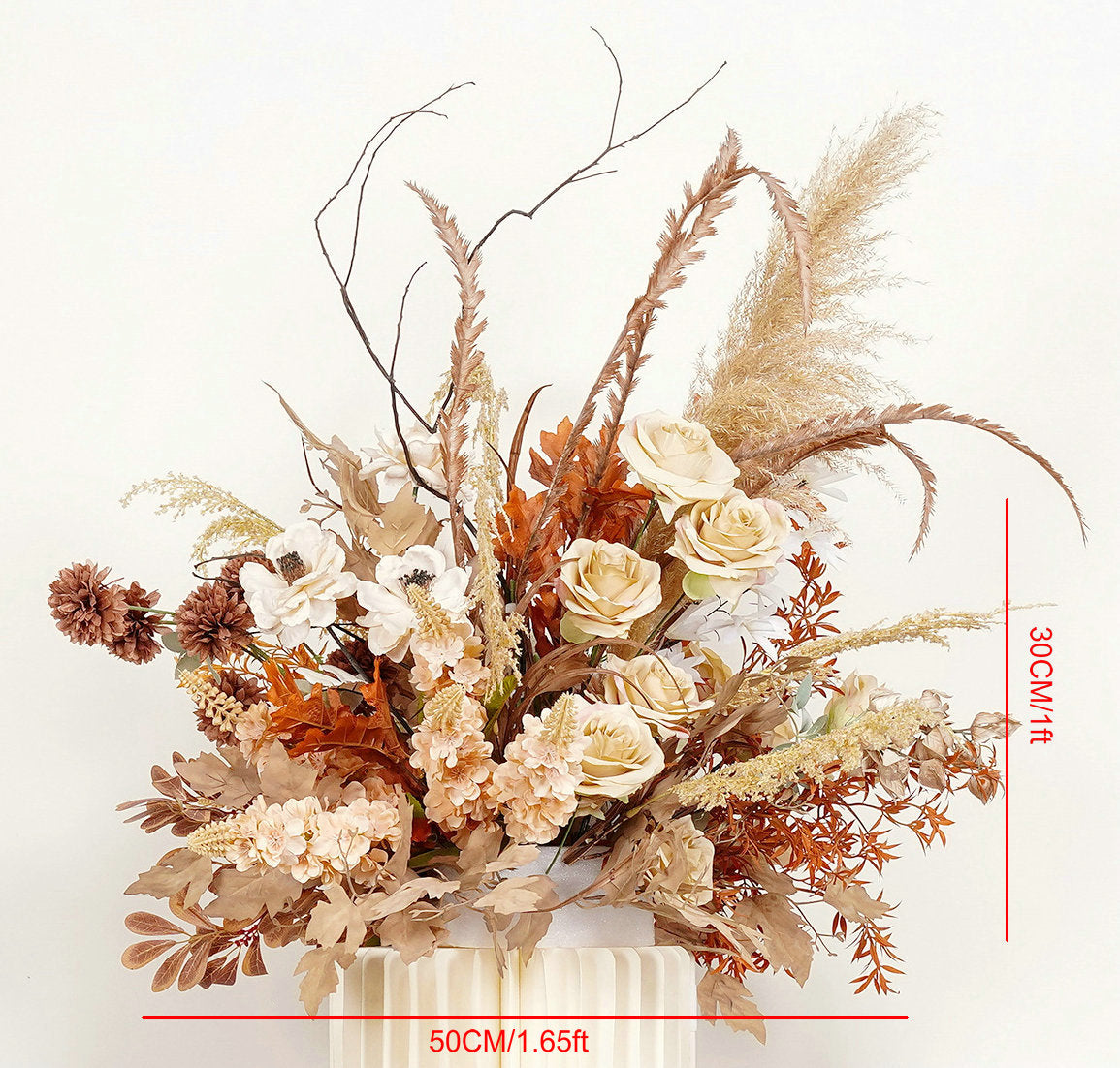Terracotta, Burnt Orange, Brown Flower Garland, Centerpiece, Floor Flower, Wedding Engagement Baby Shower Backdrop Decoration