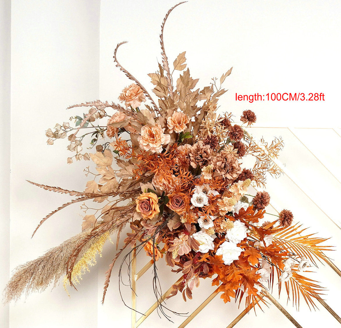 Terracotta, Burnt Orange, Brown Flower Garland, Centerpiece, Floor Flower, Wedding Engagement Baby Shower Backdrop Decoration