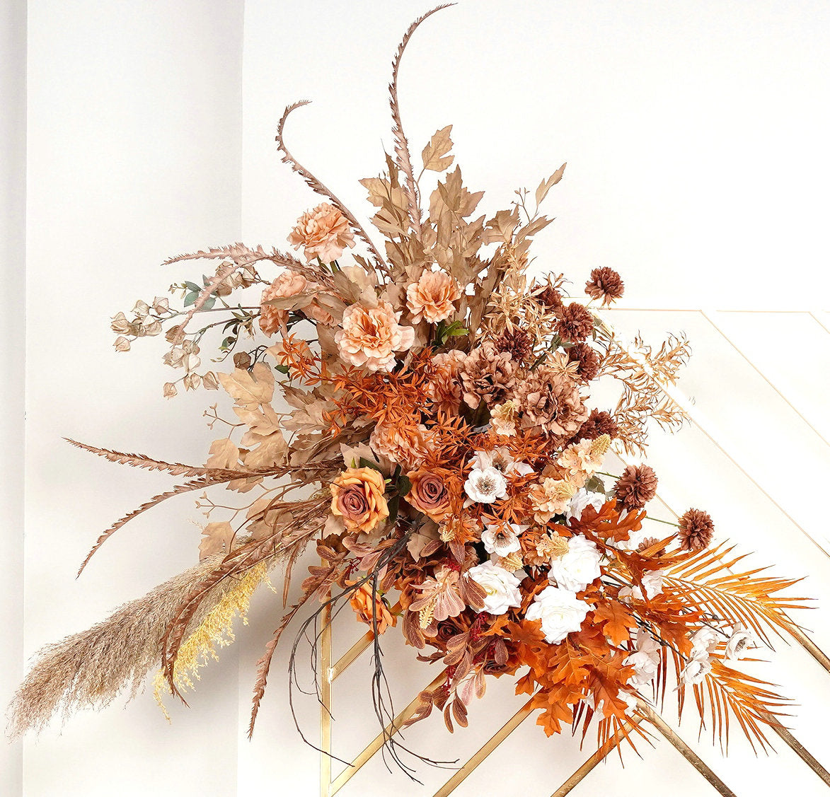 Terracotta, Burnt Orange, Brown Flower Garland, Centerpiece, Floor Flower, Wedding Engagement Baby Shower Backdrop Decoration