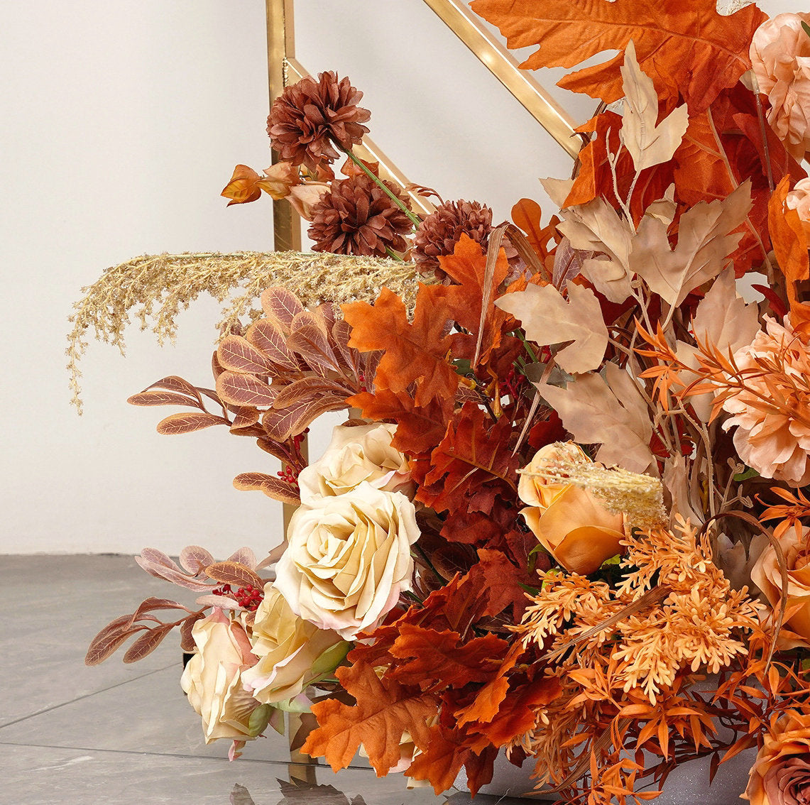 Terracotta, Burnt Orange, Brown Flower Garland, Centerpiece, Floor Flower, Wedding Engagement Baby Shower Backdrop Decoration