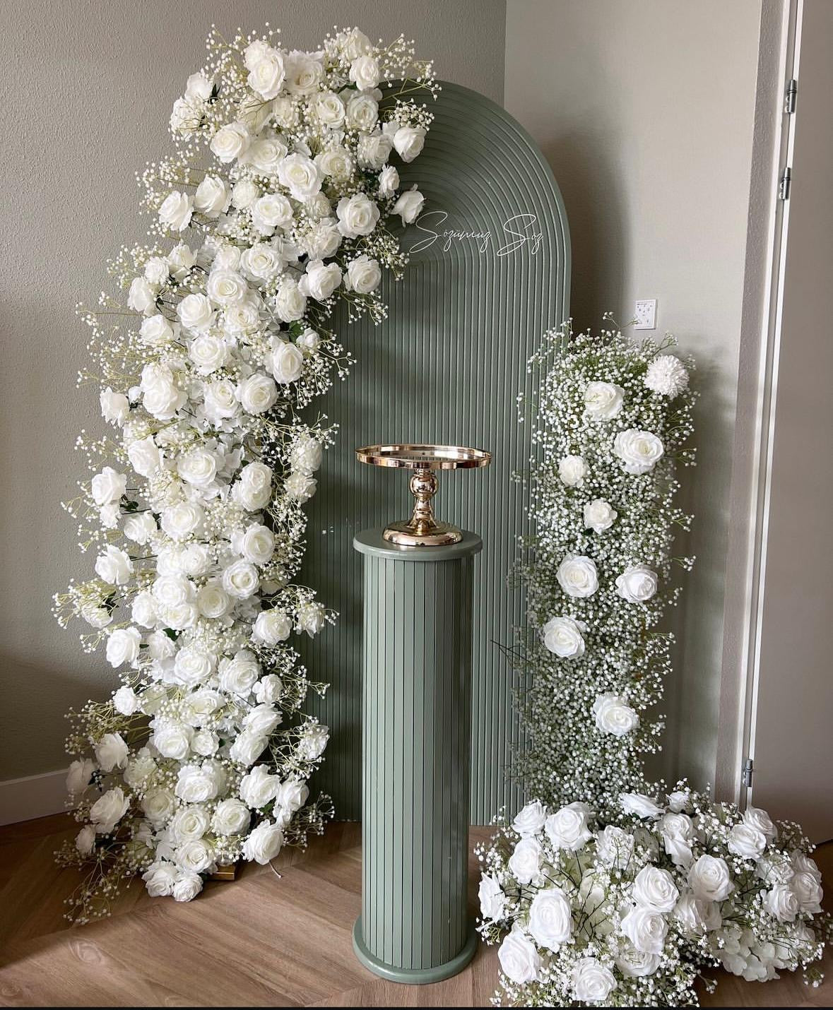 Custom Order Baby's Breath White Rose arches flowers, Wedding Flowers Arrangement, Party Arch Flower, 2 sets flowers , like as photos !