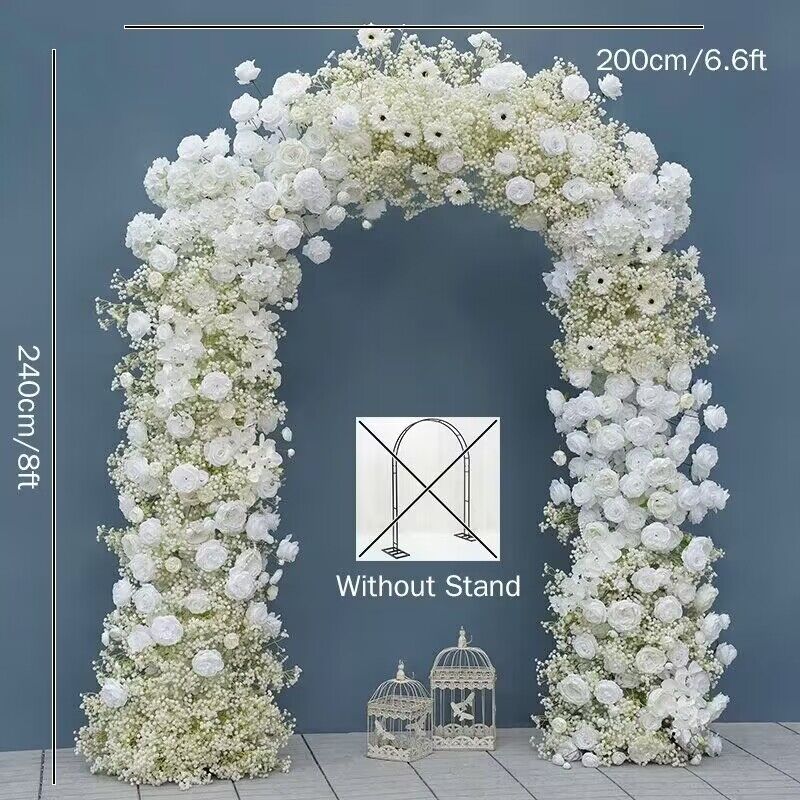 Babybreaths, White Rose Wedding Archway Flower, Engagement Birthday Backdrop Flower Garland