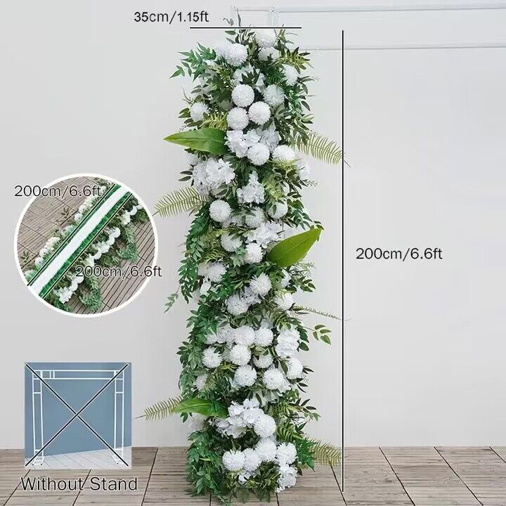 White Flowers, Greenery Wedding Archway Flower, Engagement Baby Shower Ceremony Reception Flower Runner