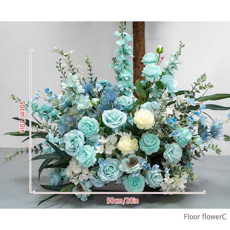 Tiffany Blue Arch Flowers,Artificial Floral Row,Wedding Backdrop,Wedding Pillar Flower,Party Decor Flower Arch
