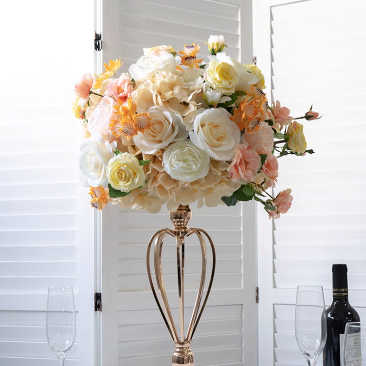 Flower Wedding Centerpiece,Artificial Champagne,Orange,Peach Pink Flower Ball,Business Decoration