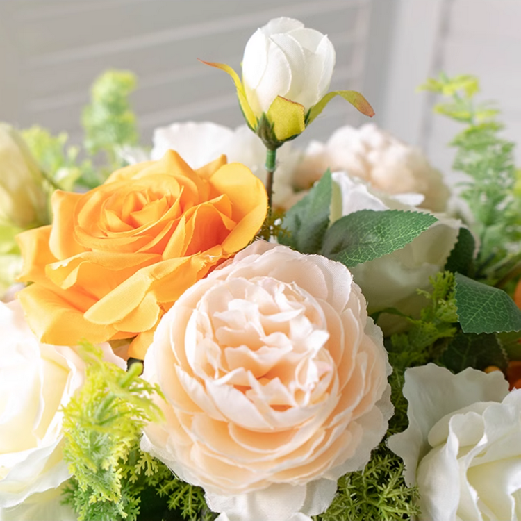 Ivory Orange Flower Wedding Centerpiece,Artificial Flower Ball,Dinner Business Decoration