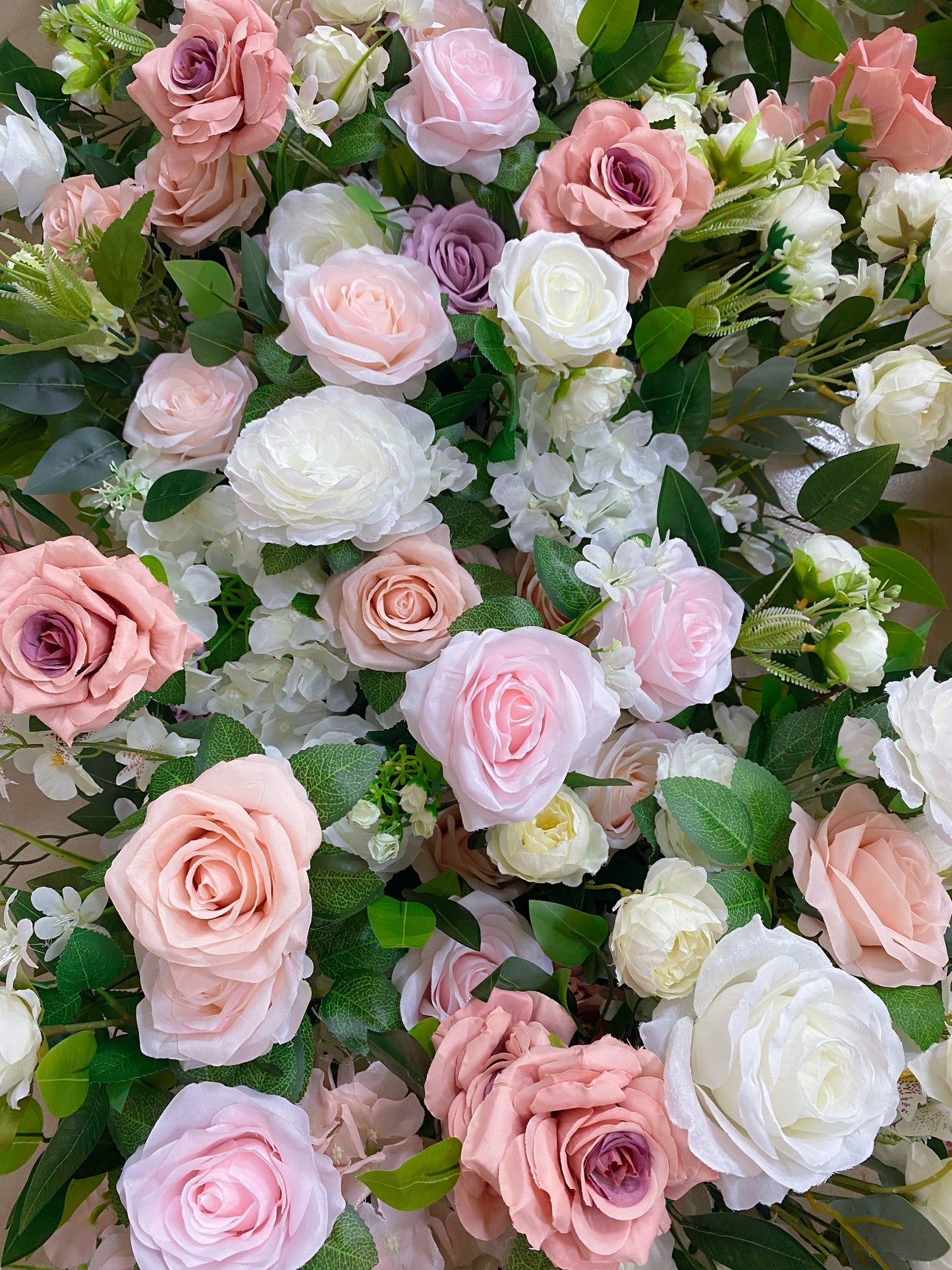 5D Artificial Table Flower Arrangement Ivory Light Pink Arch Flower Wedding Bridal Shower Decor Table Runner