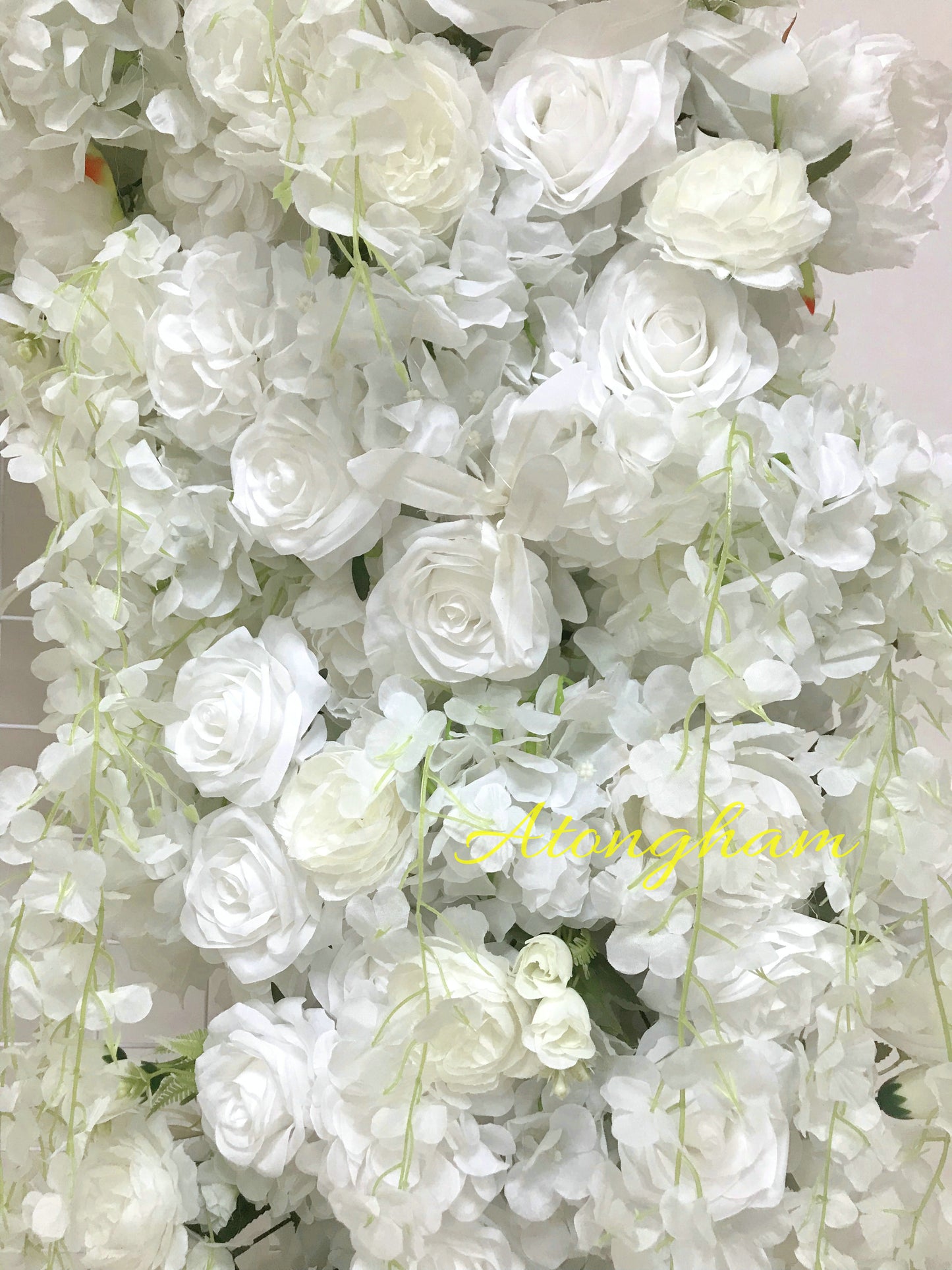 White Rose Ivory Wisteria Archway Flower Garland Silk Flower Row Wedding Event Floral Arrangement