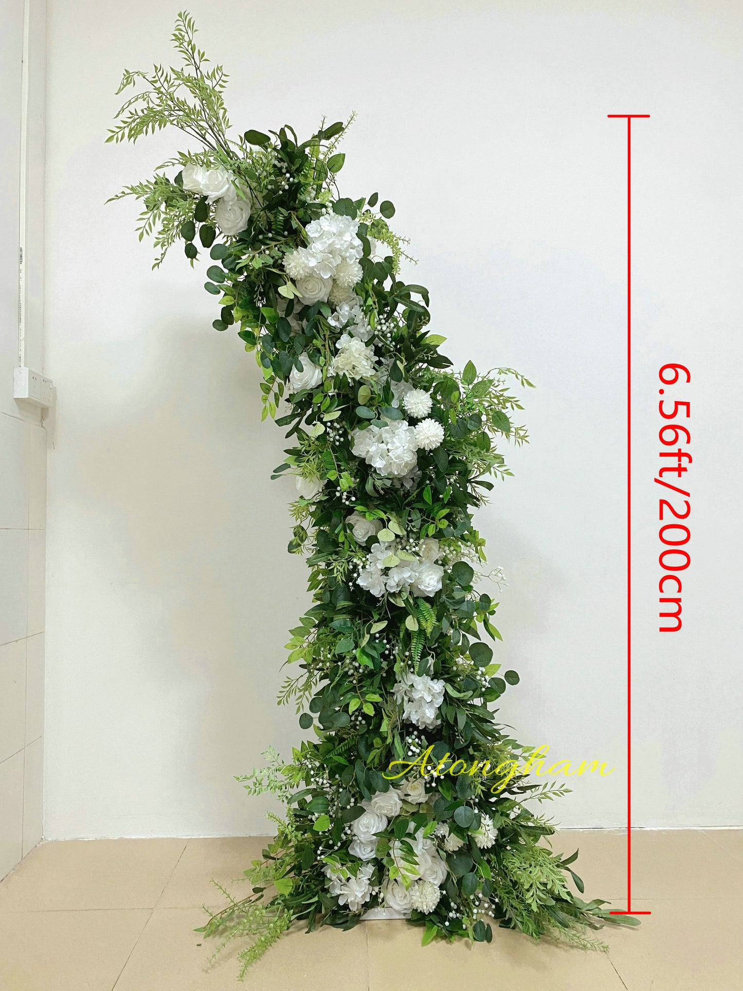 Green Plant Arch Flower White Rose Hydrangea Flower Arrangement Wedding Garden Decoration