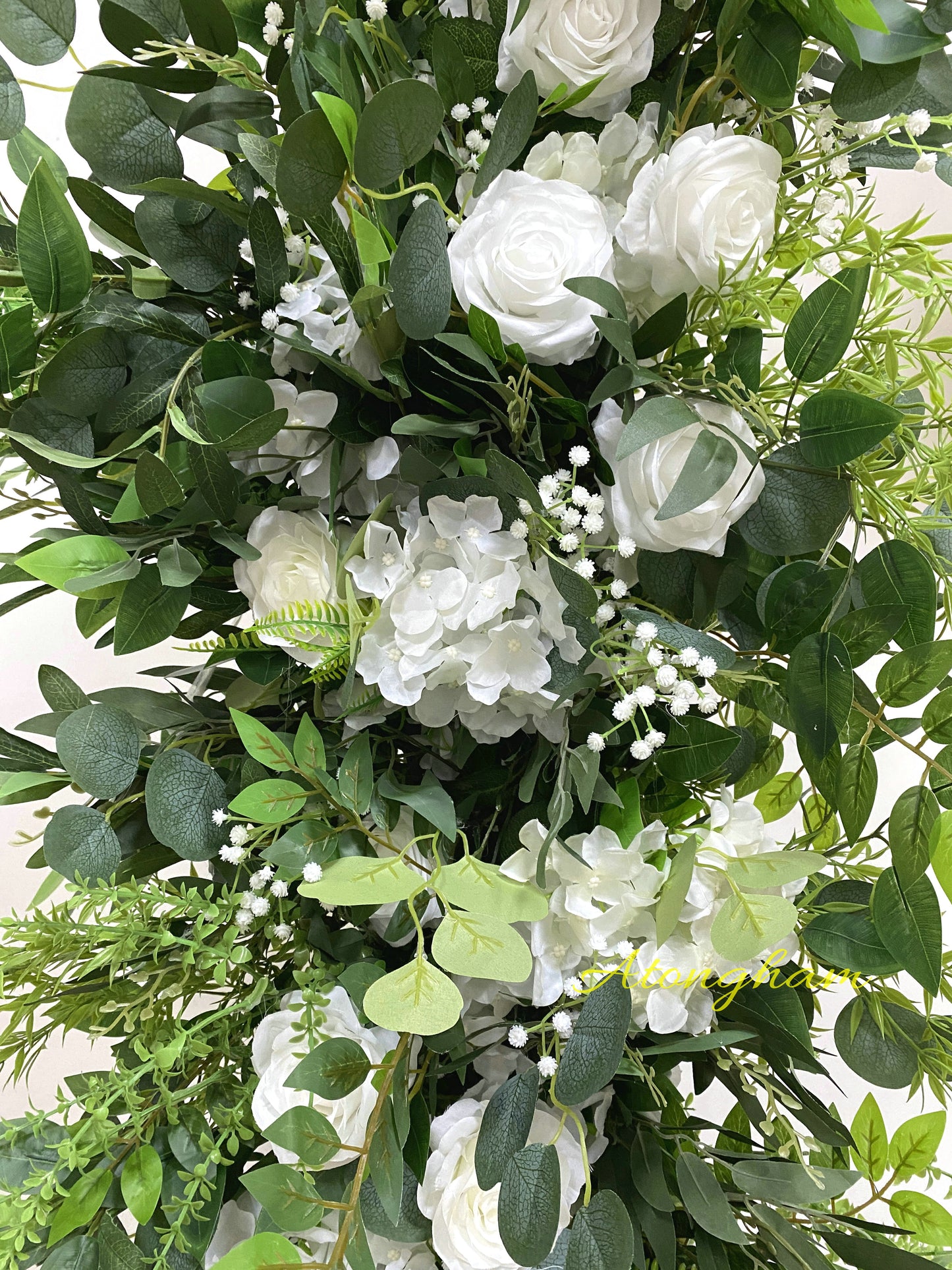 Green Plant Arch Flower White Rose Hydrangea Flower Arrangement Wedding Garden Decoration