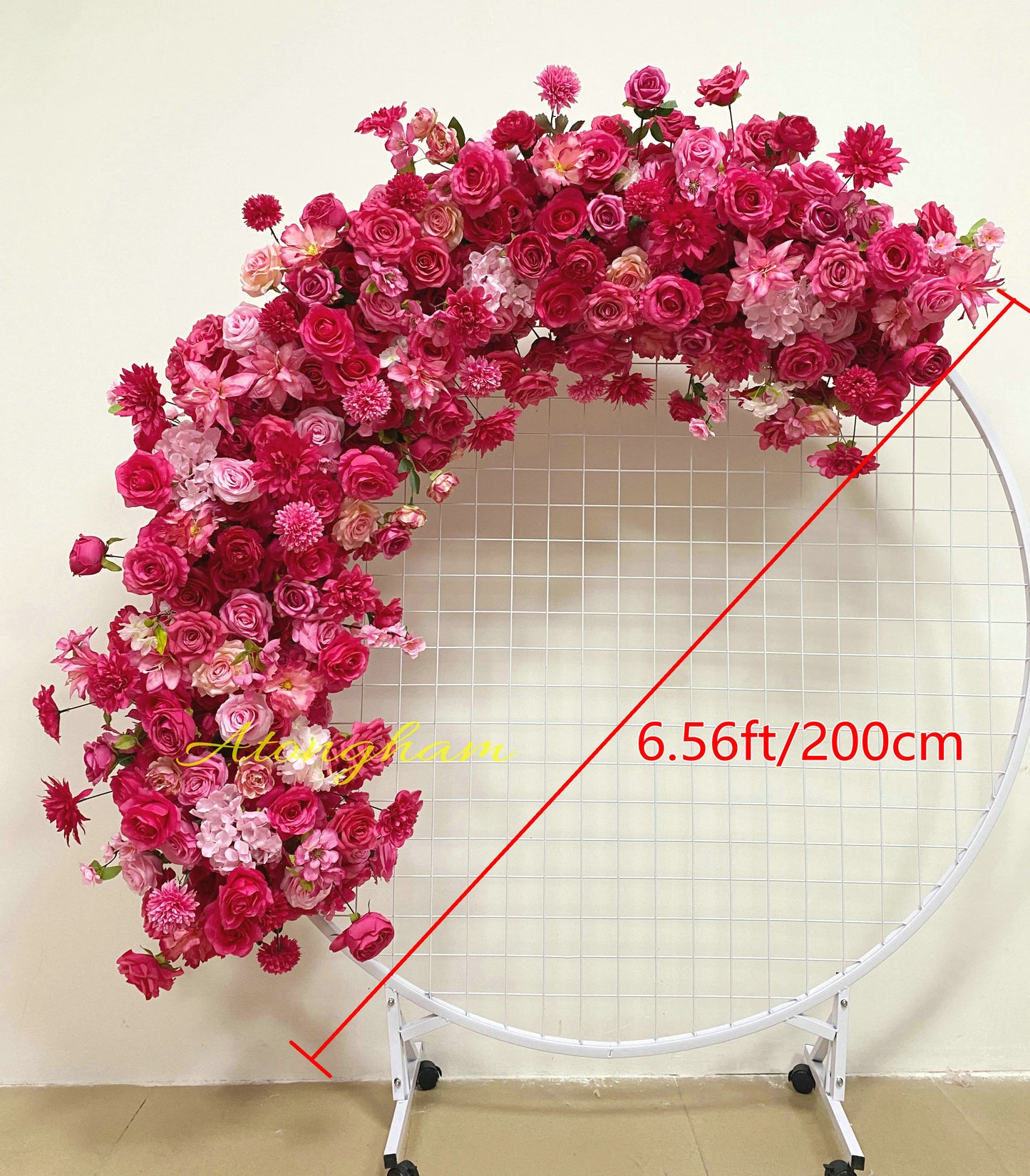 Hot Pink Flower Arrangement Flower Garland Wedding Bridal Shower Backdrop Decoration