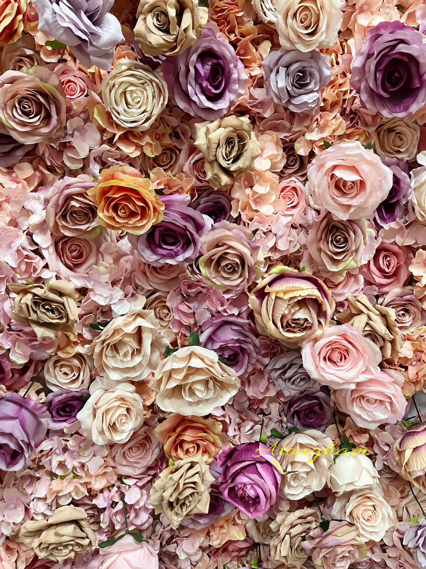Fabric Artificial Floral 5D Cloth Roll Up Flower Wall Blush Pink Fuchsia Wedding Holiday Party Decoration Floral