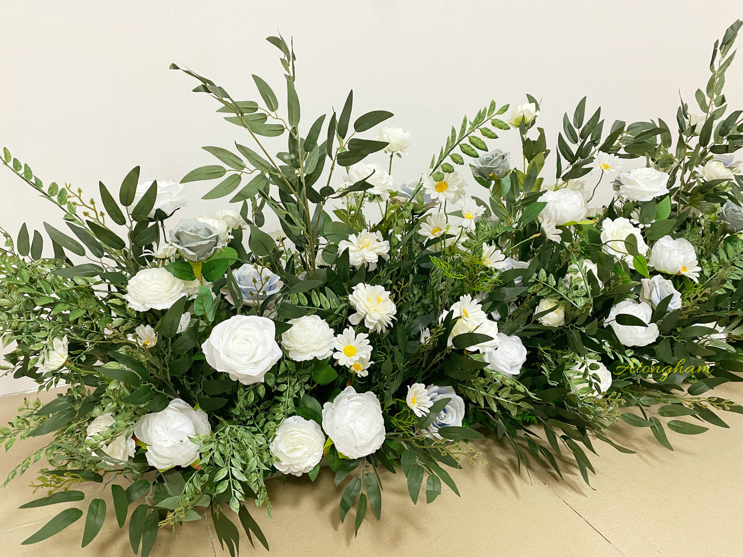 Dusty Blue Winter Wedding Floor Flower Aisle Flower Christmas New Year Decoration Floral