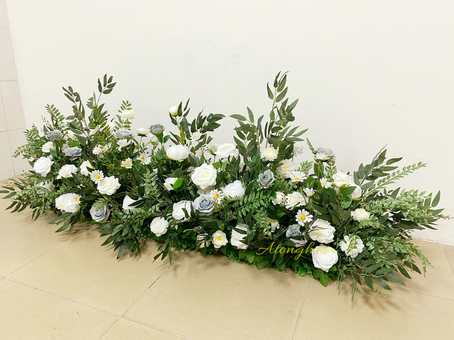 Dusty Blue Winter Wedding Floor Flower Aisle Flower Christmas New Year Decoration Floral