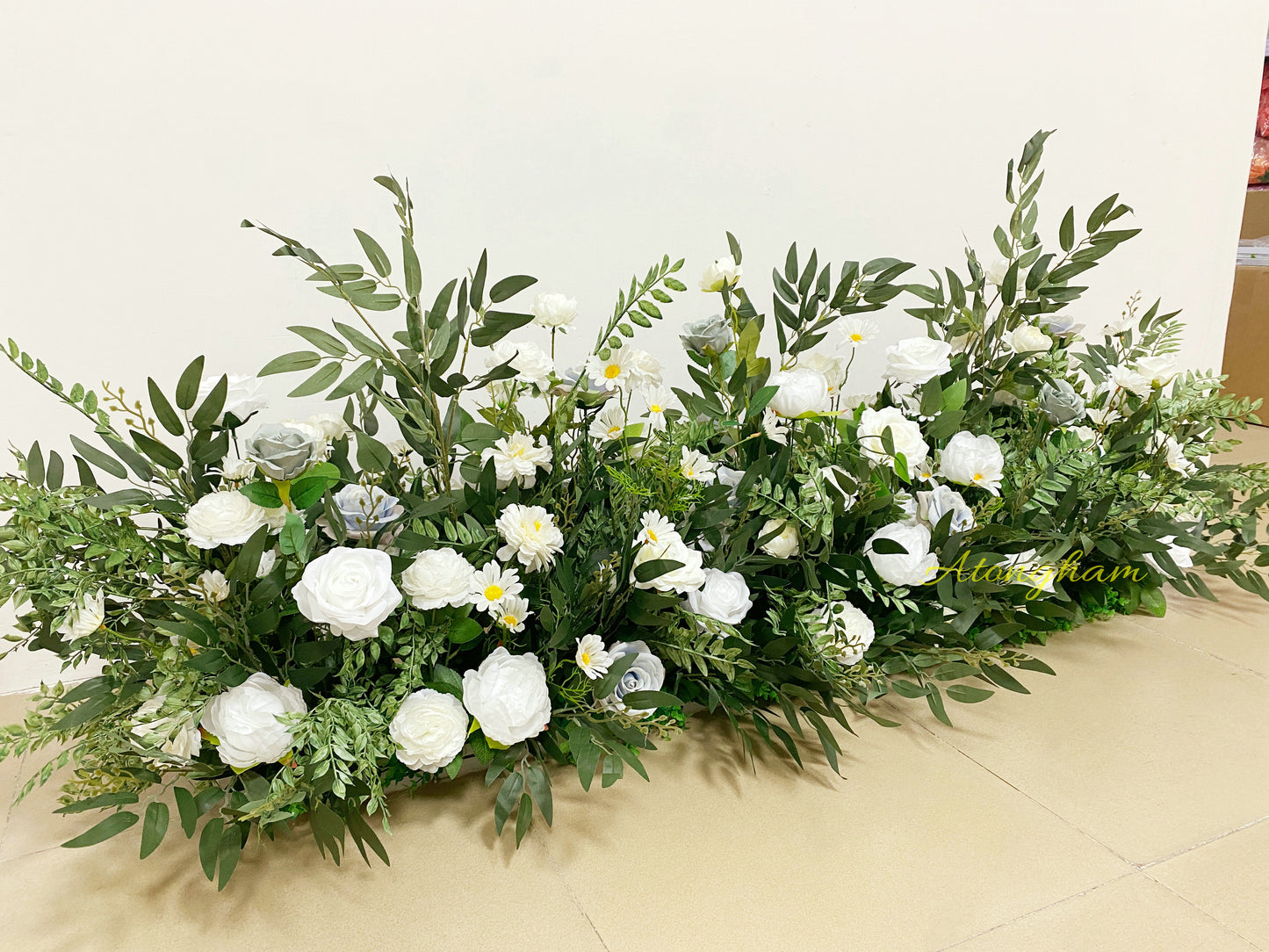 Dusty Blue Winter Wedding Floor Flower Aisle Flower Christmas New Year Decoration Floral