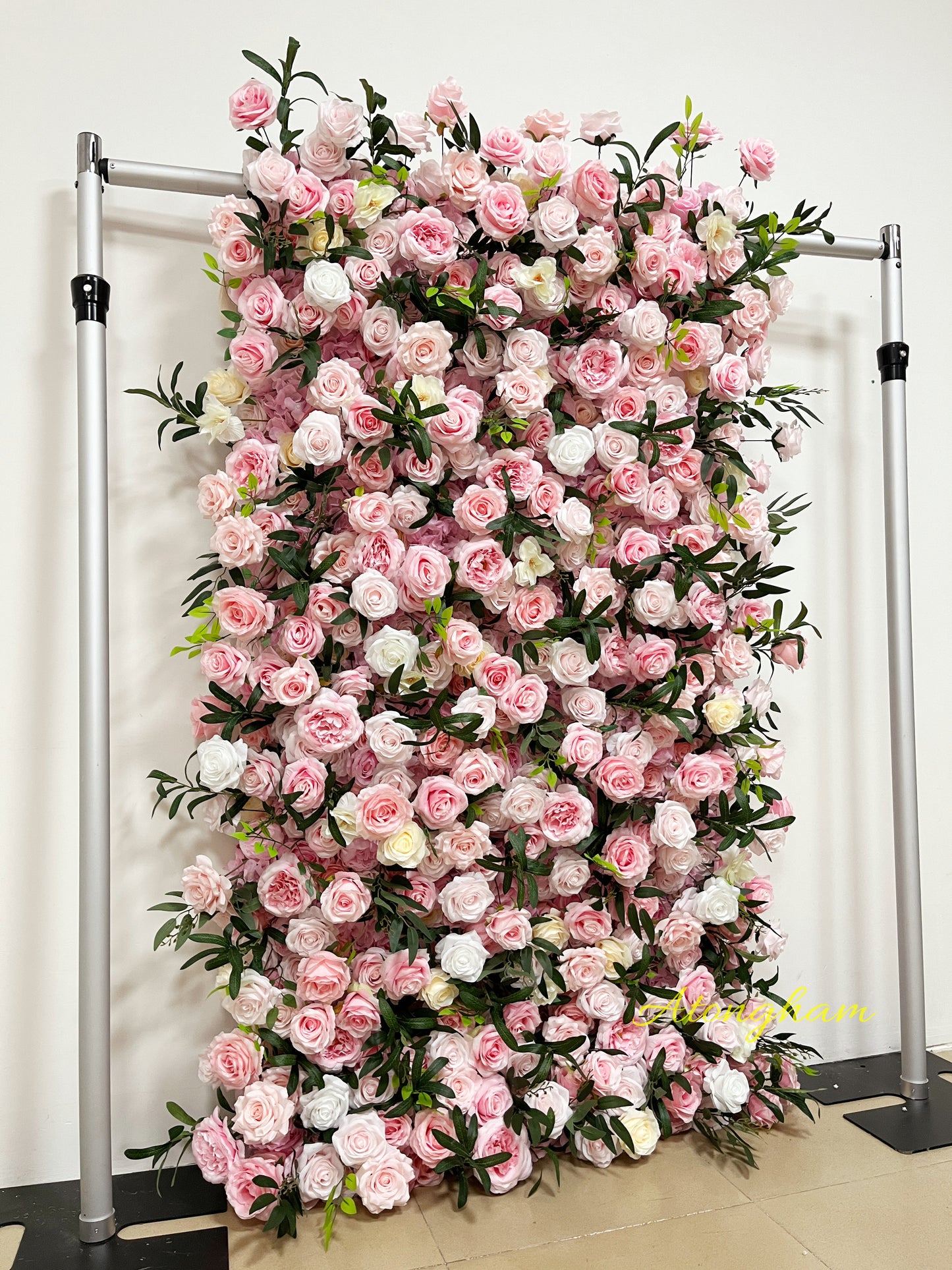Light Pink Artificial Floral 5D Cloth Roll Up Flower Wall Wedding Backdrop Decor Home Decor Floral Props