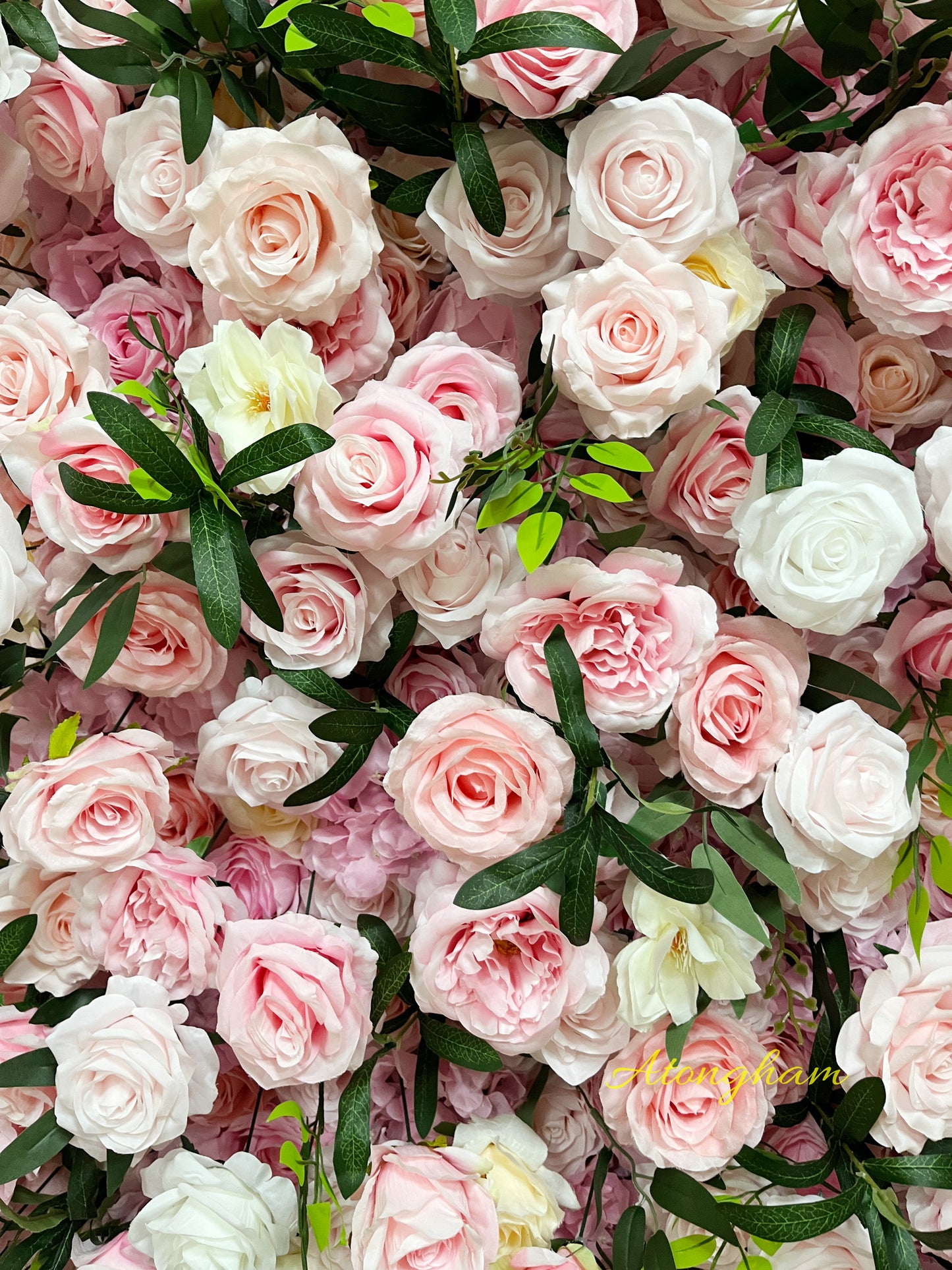 Light Pink Artificial Floral 5D Cloth Roll Up Flower Wall Wedding Backdrop Decor Home Decor Floral Props