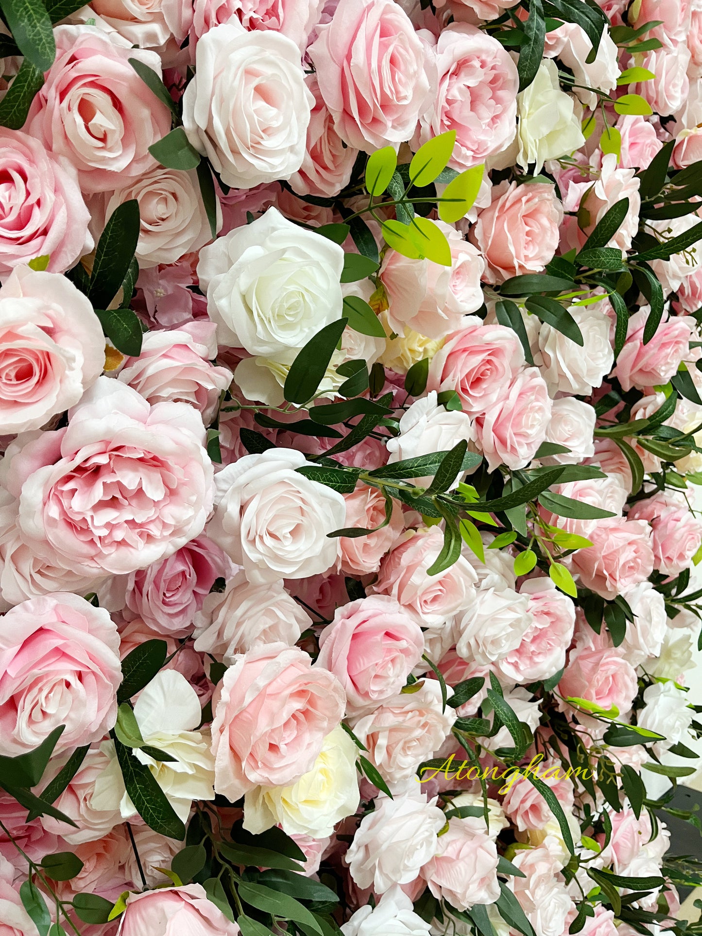 Light Pink Artificial Floral 5D Cloth Roll Up Flower Wall Wedding Backdrop Decor Home Decor Floral Props