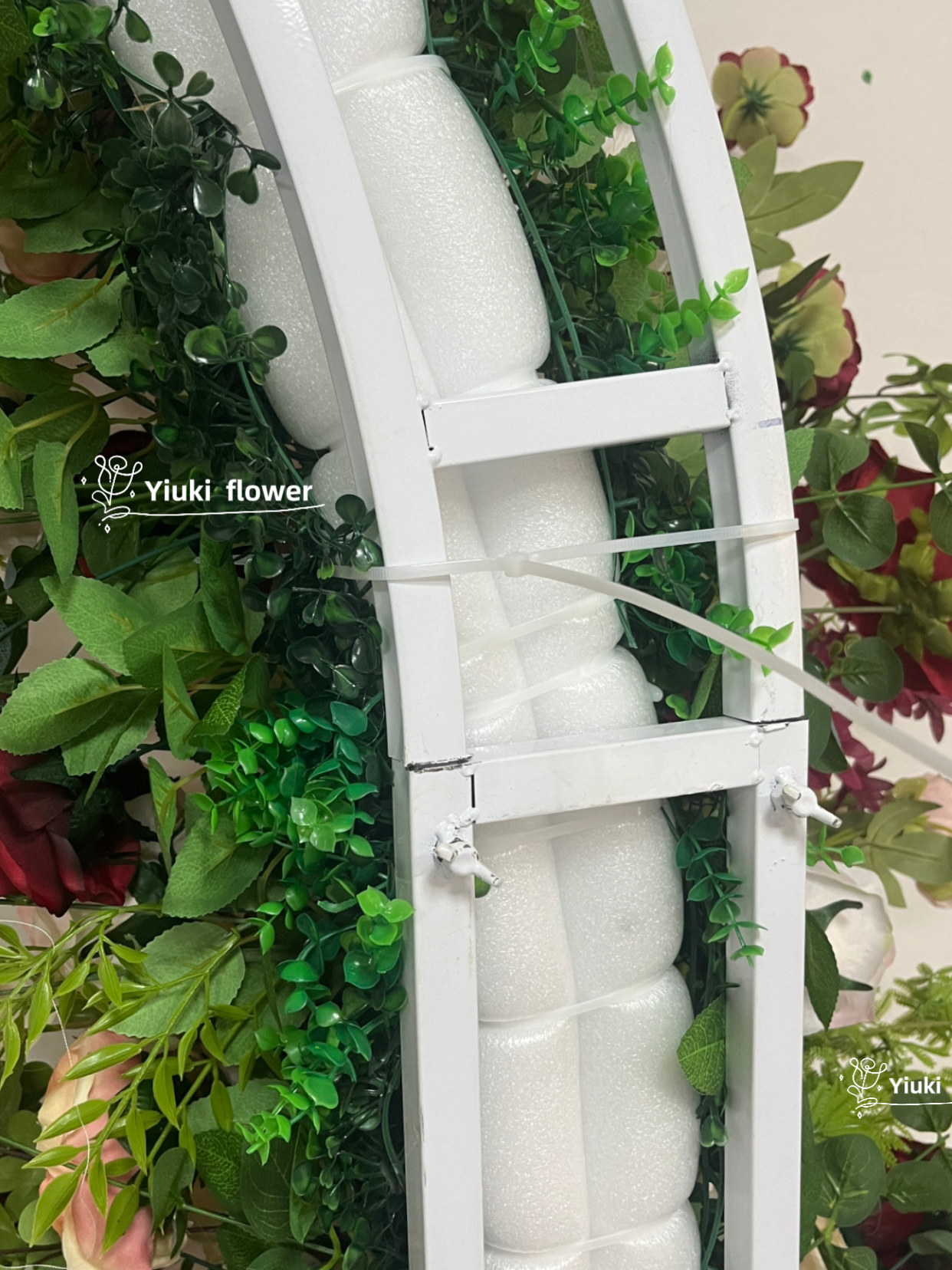 Burgundy Pink Wedding Arch Flower Arrangement Archway Floral Decoration