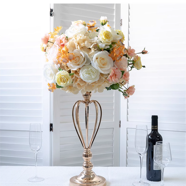 Flower Wedding Centerpiece,Artificial Champagne,Orange,Peach Pink Flower Ball,Business Decoration