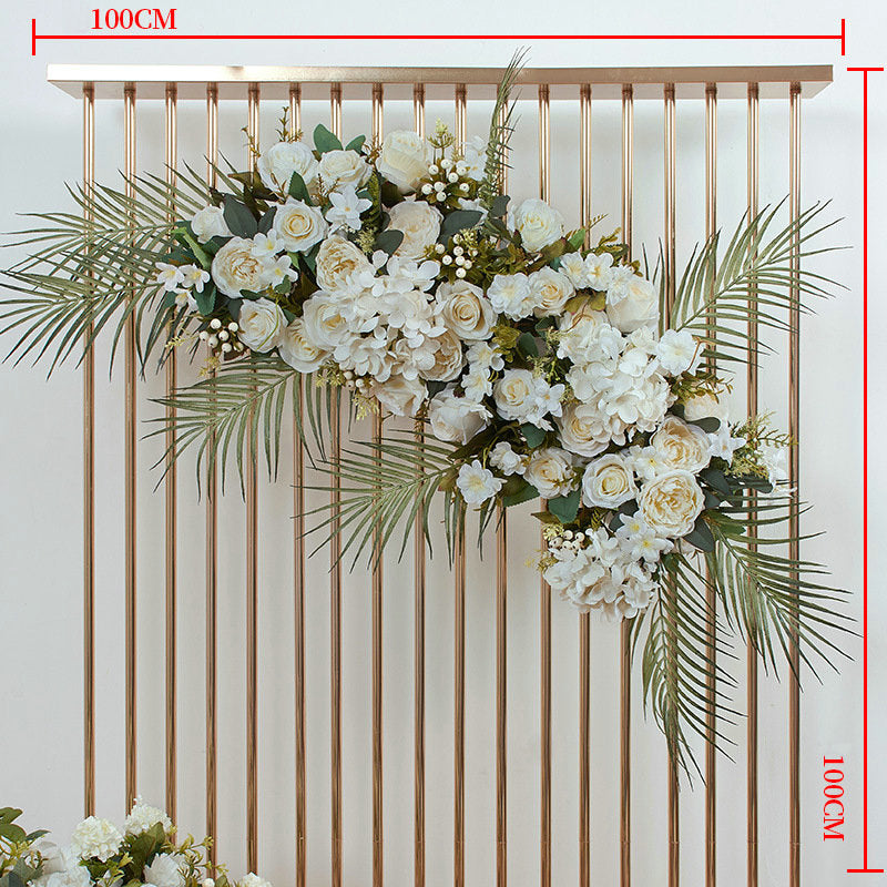 Cream Flower with Greenery Artificial Archway Flower, Flower Centerpiece, Wedding Engagement Party, Stage Decors Custom Flower
