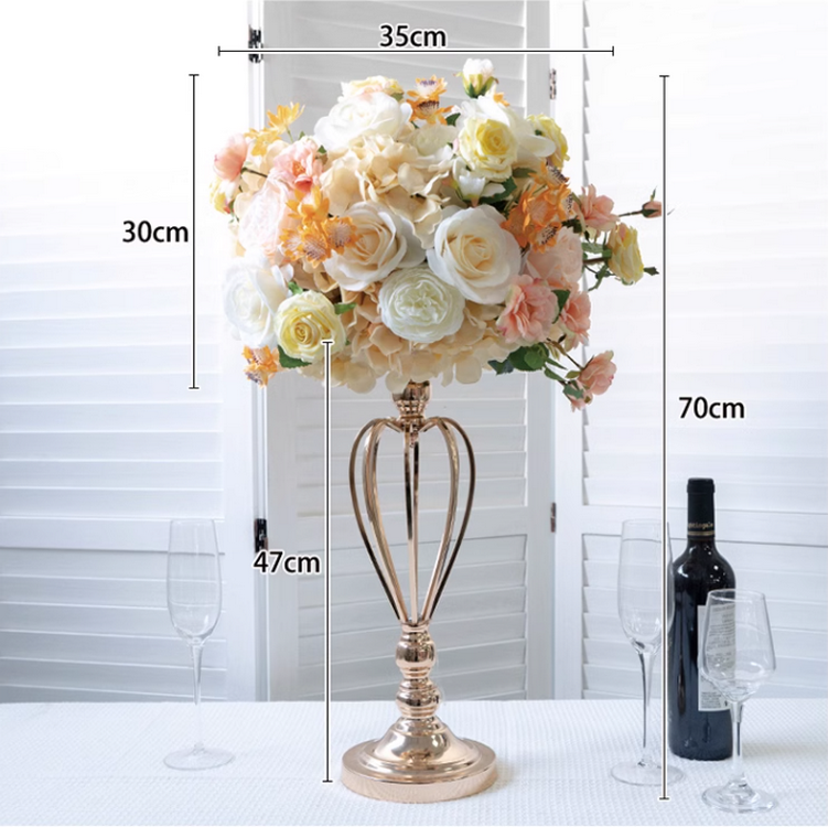 Flower Wedding Centerpiece,Artificial Champagne,Orange,Peach Pink Flower Ball,Business Decoration