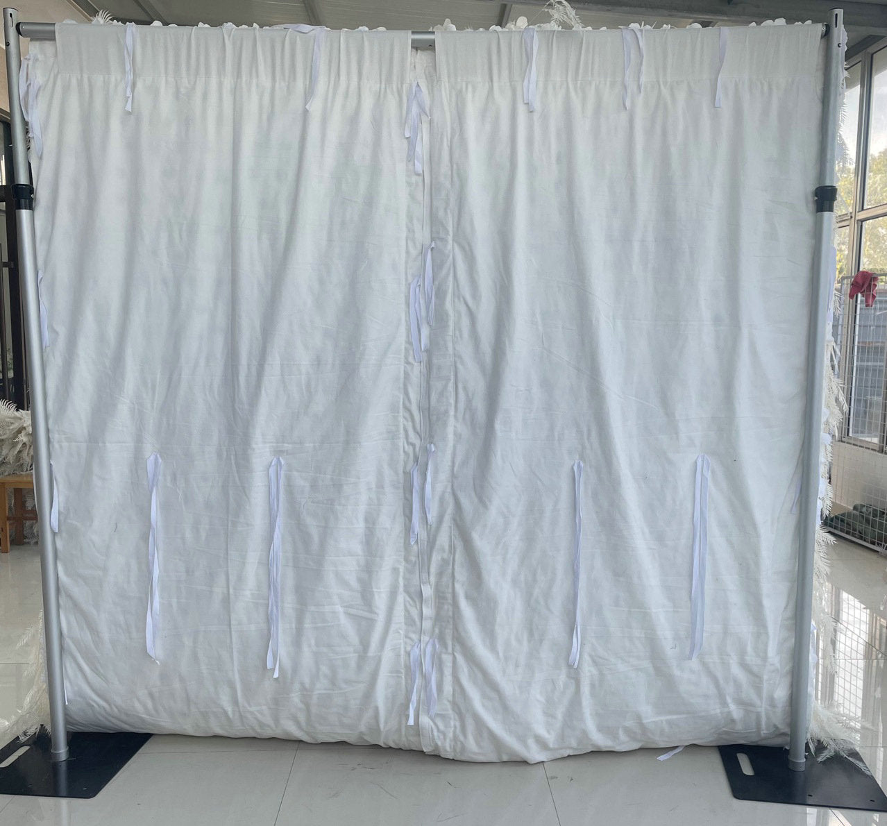 Light Blue Rose 5D Cloth Roll Up Flower Wall Fabric Artificial Floral Wedding Event Party Backdrop