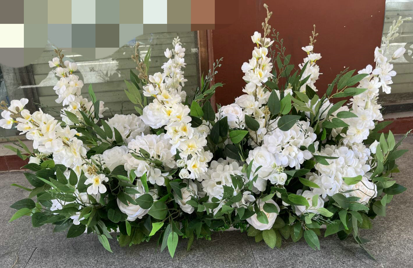 Artificial Flowers Arrangement, White wedding aisle flowers, lush floral arrangements, floral wedding centerpieces