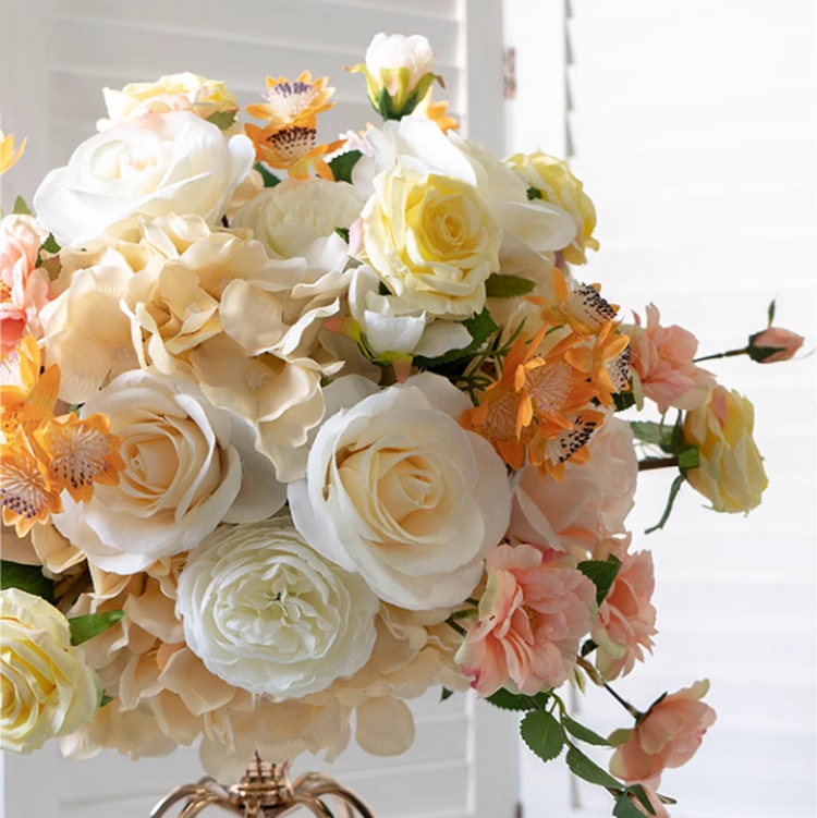 Flower Wedding Centerpiece,Artificial Champagne,Orange,Peach Pink Flower Ball,Business Decoration