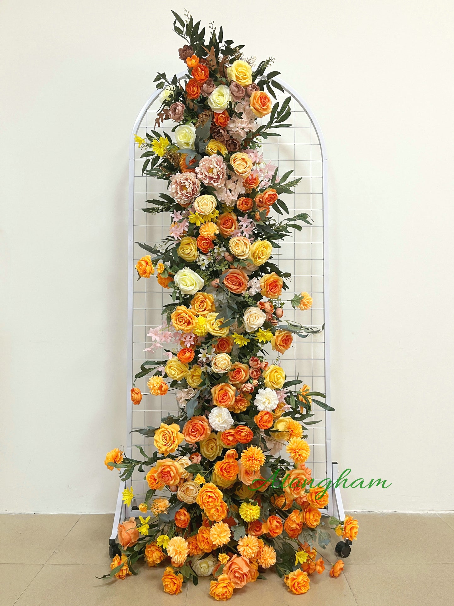 Autumn outdoor artificial wedding flower arrangement