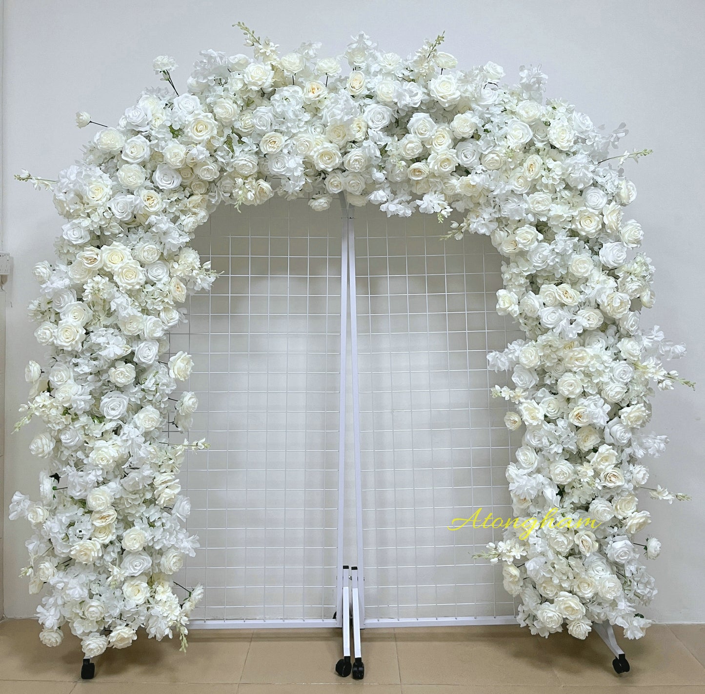 Elegant floral backdrop for engagement parties