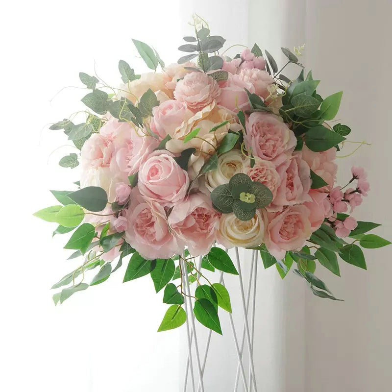 Purple Light Champagne Rose Artificial Flower Ball,Wedding Table Centerpieces,Dinner Business Decoration