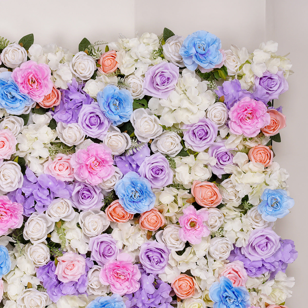 Gentle Purple, Blue, Ivory Flower Wall Background, Wedding Birthday Party Floral Panel