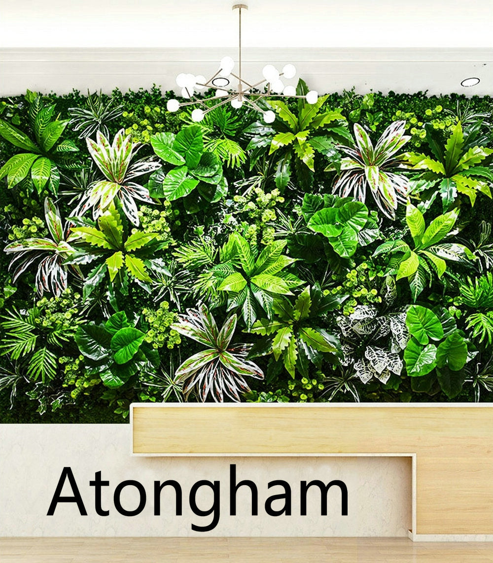 Mixing Green Leaves Wall Decors Background Artificial Plant Wall Custom Plant Panels