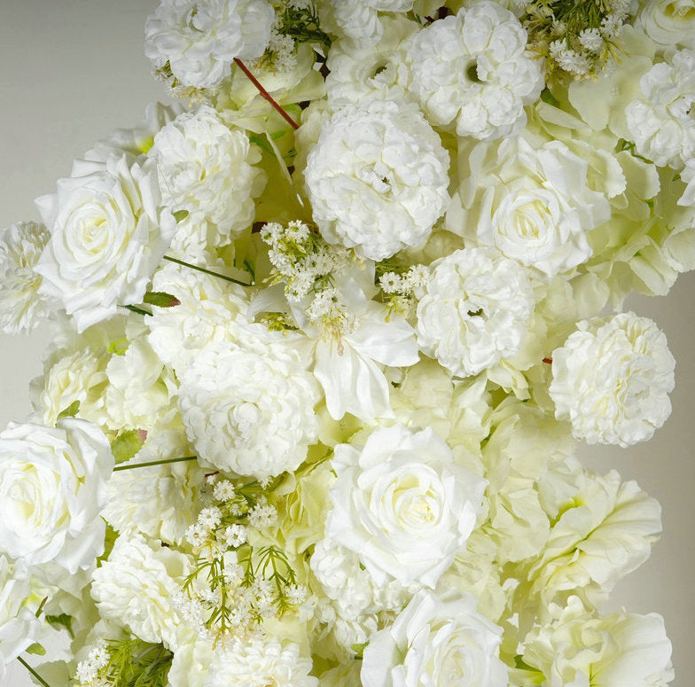 Ivory Flowers Arrangement, Wedding Engagement Party Arch Flower, Photo Booth Backdrop Decor