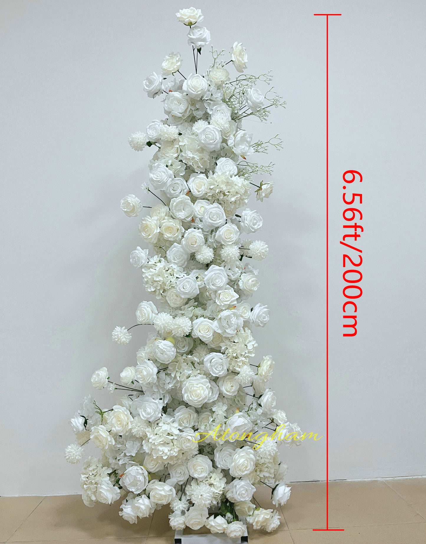 White Wedding Flower Arrangement Outdoor Party Photo Background Silk Flower