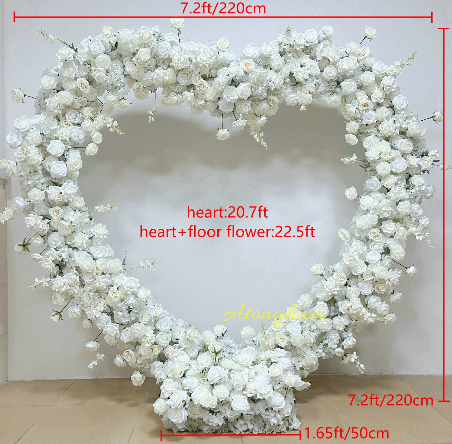 Romantic bridal shower floral backdrop decoration