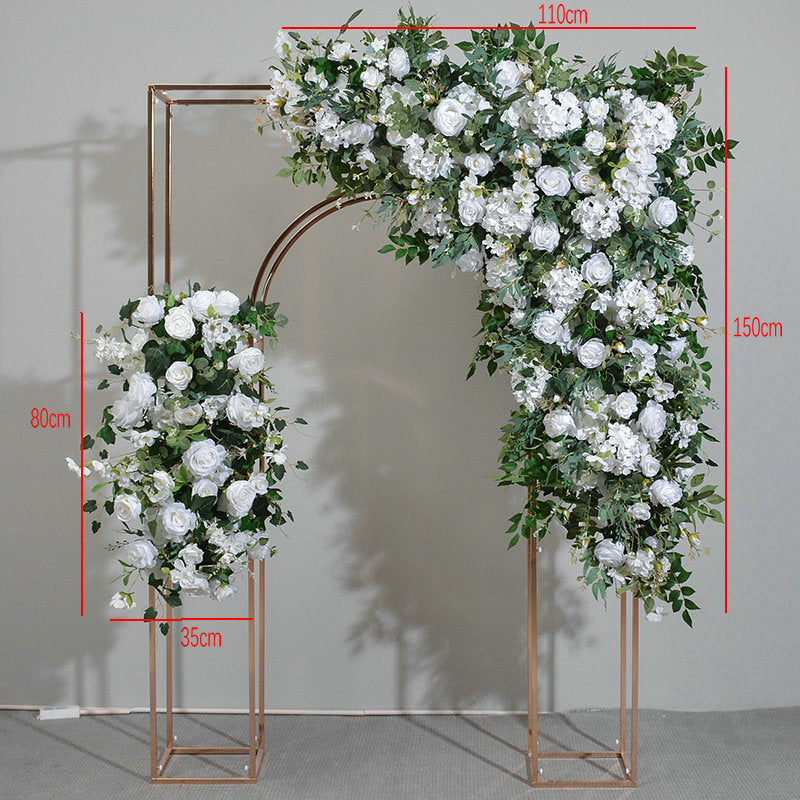 White Flowers, Greenery Wedding Archway Flower, Engagement Baby Shower Backdrop Flower Row