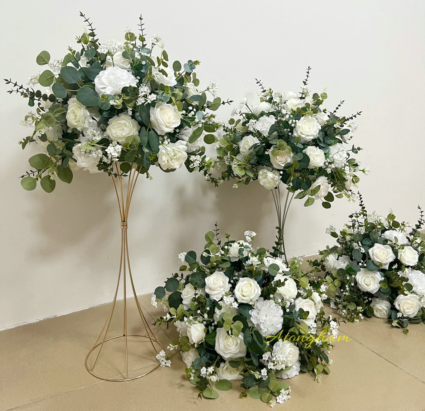 artificial eucalyptus leaves table decoration for weddings